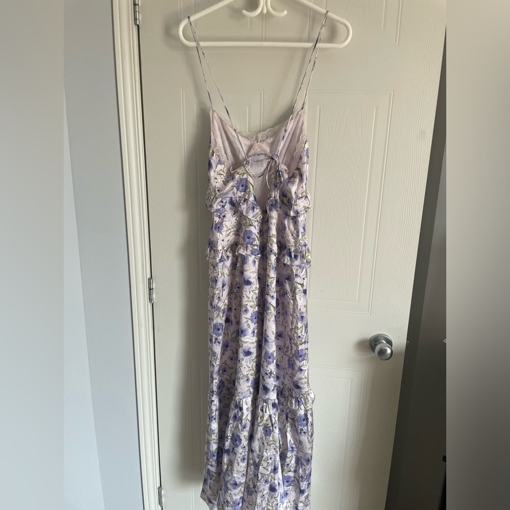 Floral Satin 3D Rosette Maxi Dress M Storia - Picture 9 of 17